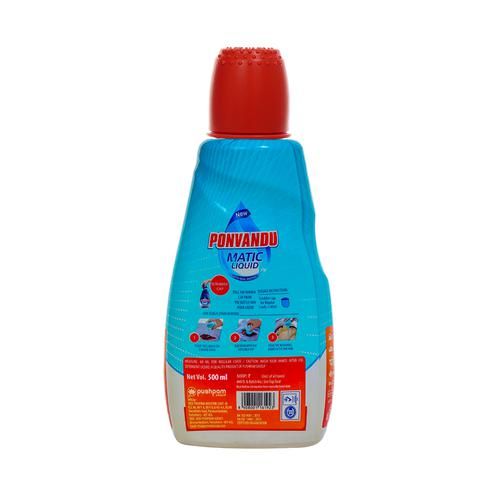 Ponvandu Matic Liquid Detergent - Cleans Off Dirt, Stains, For Top/Front Load Machines, 500 ml  