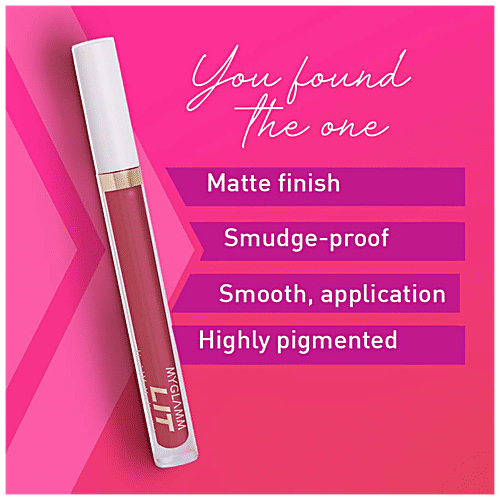 MyGlamm LIT Liquid Matte Lipstick, 3 ml Holmes