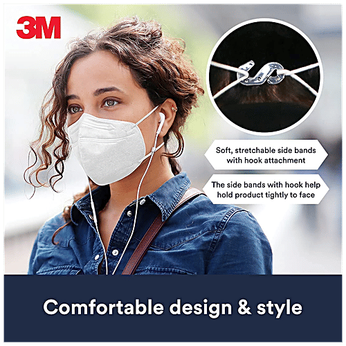 3M KN95 Respirator Face Mask - Soft & Breathable, Advanced Dust Protection, White, 3 pcs  