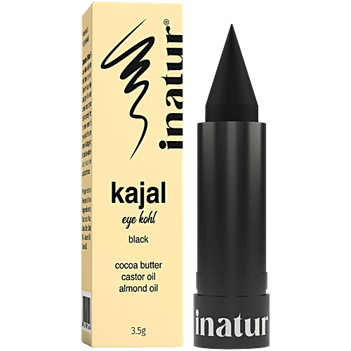 Inatur 100% Natural Kajal - Vegan, No Mineral Oils, 3.5 g Black