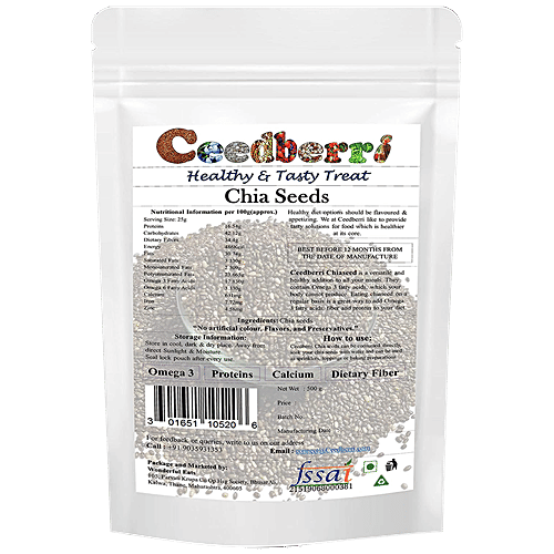 Buy Ceedberri Chia Seeds Rich In Omega 3, Dietary Fiber, High In