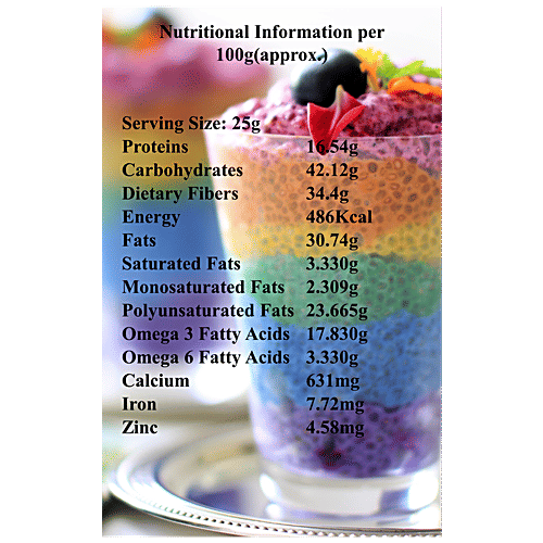 Ceedberri Chia Seeds - Rich In Omega 3, Dietary Fiber, High In Calcium & Protein, 250 g  