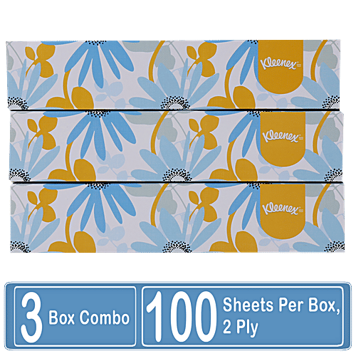 Buy Kleenex Facial Tissues 2 Ply, 100 Virgin Pulp, Absorbent, Lint