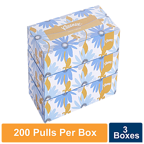 Kleenex Facial Tissues - 2 Ply, 200 pcs (Pack of 3)