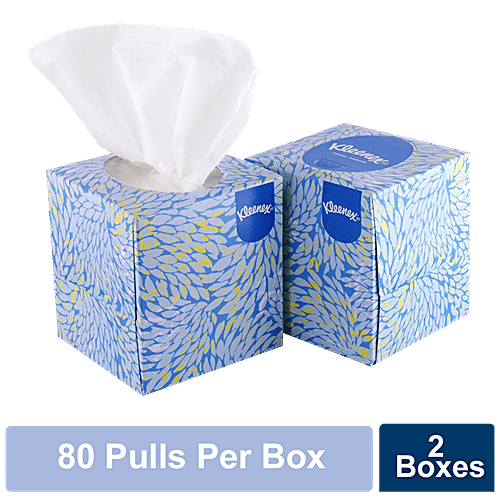 Buy Kleenex Cube Facial Tissues 2 Ply, 100 Virgin Pulp, Highly Absorbent Paper Towel Online