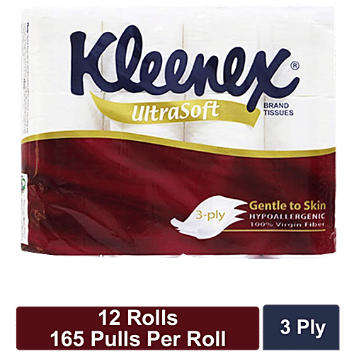 Buy Kleenex Toilet Rolls 3 Ply,100 Virgin Pulp, Hypoallergenic