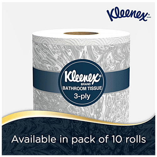 Buy Kleenex Toilet Paper Rolls 3 Ply, 100 Virgin Pulp, Absorbent