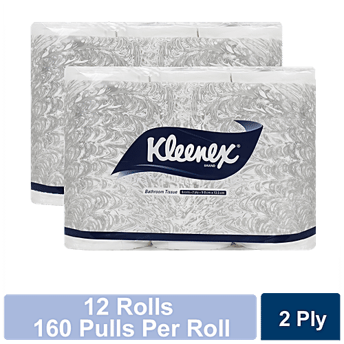 Kleenex Bathroom Tissue Rolls - 2 Ply, 160 pcs (Pack of 12) 