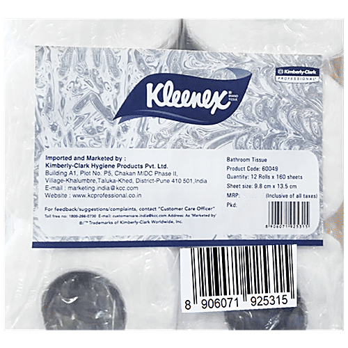 Kleenex Bathroom Tissue Rolls - 2 Ply, 160 pcs (Pack of 12) 