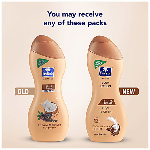 Parachute Advansed Body Lotion, 100% Natural Moisturiser, Cocoa Butter, 250 ml Bottle 