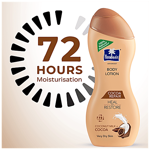 Parachute Advansed Body Lotion, 100% Natural Moisturiser, Cocoa Butter, 250 ml Bottle 