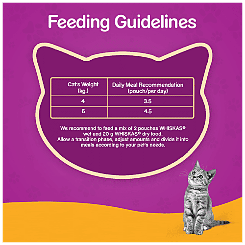 Whiskas Salmon In Gravy Adult Wet Cat Food - +1 Year, 85 g Pouch For Balanced Nutrition, Shiny Coat