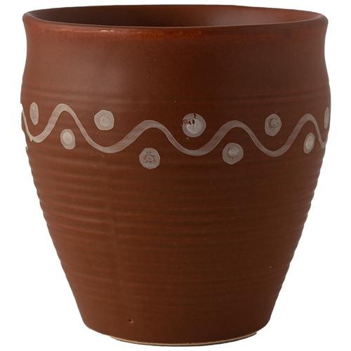Odishabazaar Ceramic Kulhar Cups Traditional Indian Chai Tea Cup Set of 6 Brown 