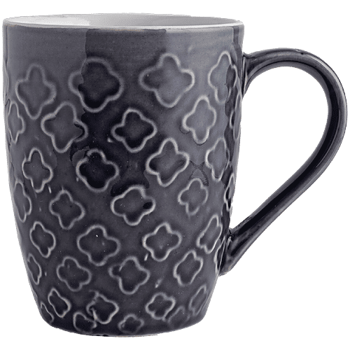 bb home Earth Tea/Coffee/Milk Mug, Hand Painted Ceramic Umrao Exclusive Grey, 300 ml  