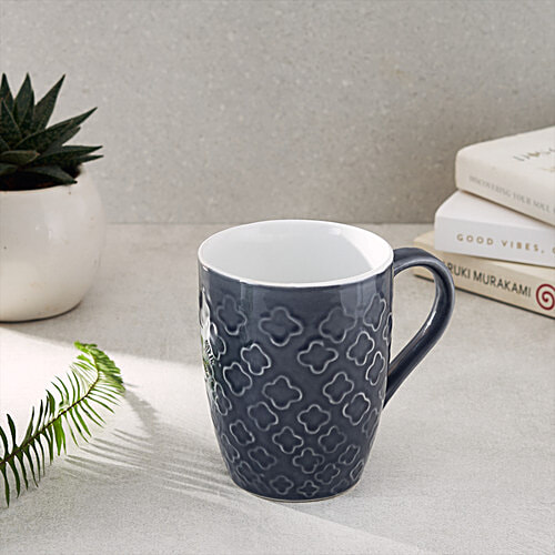 bb home Earth Tea/Coffee/Milk Mug, Hand Painted Ceramic Umrao Exclusive Grey, 300 ml  