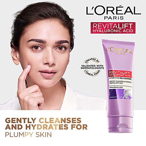 L'Oreal Paris Revitalift Hyaluronic Acid Hydrating Gel Facewash - Gentle Cleansing, For Women, 50 ml  