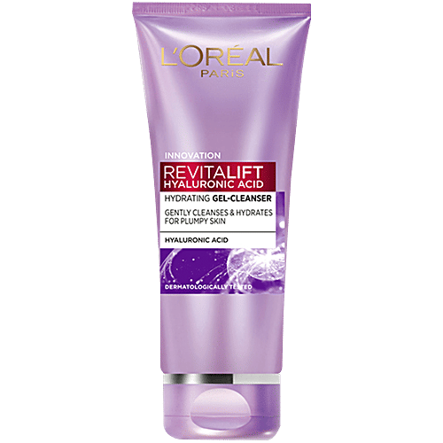 L'Oreal Paris Revitalift Hyaluronic Acid Hydrating Gel Facewash - Gentle Cleansing, For Women, 50 ml  