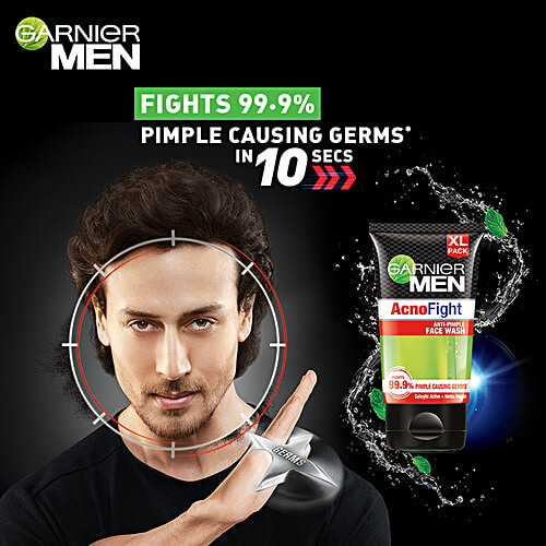 Garnier Men Acno Fight Facewash - With Salicylic Actives, For Pimple & Acne-Prone Skin, 150 g (Pack of 2) 
