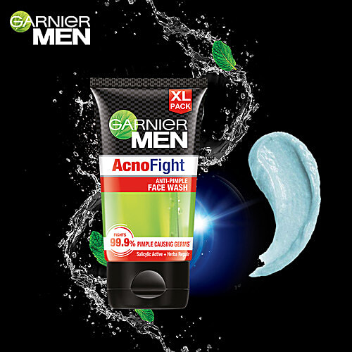 Garnier Men Acno Fight Facewash - With Salicylic Actives, For Pimple & Acne-Prone Skin, 150 g (Pack of 2) 