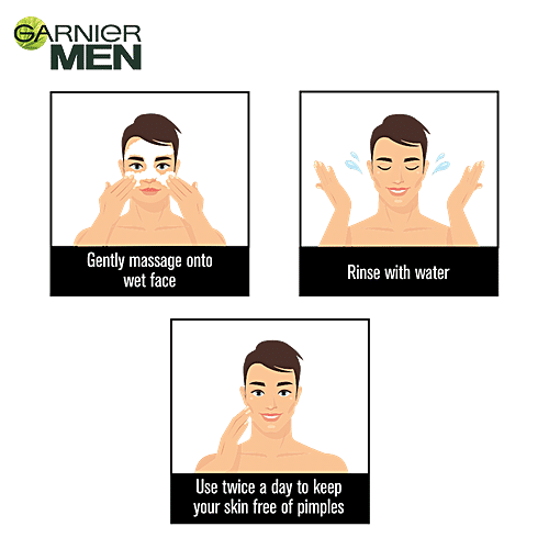 Garnier Men Oil Clear Icy Facewash - Deep Cleansing, Mineral Clay & Menthol, For Oily Skin, 150 g (Pack of 2) 