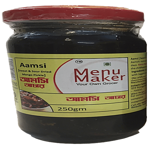 Menu Maker Aamsi - Sweet & Sour Dried Mango Pickle, 250 g Jar 