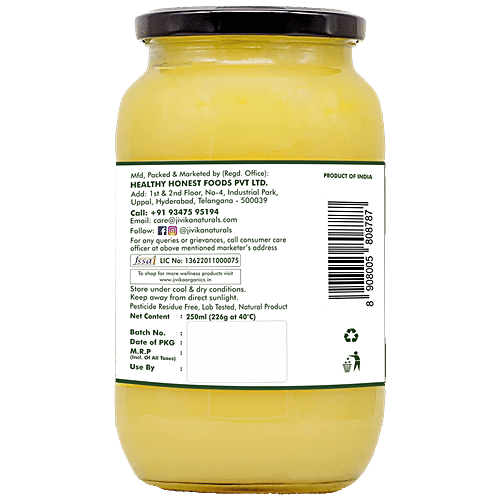 Jivika Naturals A2 Desi Cow Ghee - Pure & Natural, Non-GMO, Boosts Immunity, No Preservatives, 250 ml