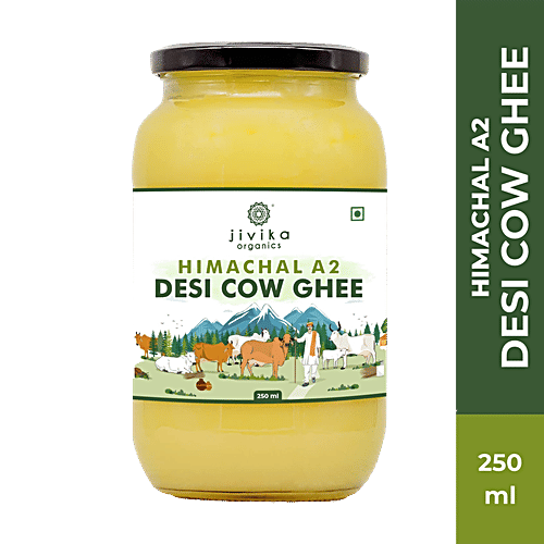 Jivika Naturals A2 Desi Cow Ghee - Pure & Natural, Non-GMO, Boosts Immunity, No Preservatives, 250 ml