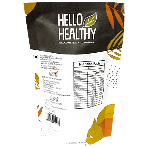 Hello Healthy Organic Clove - Rich In Fibre, Vitamins, Minerals, 50 g
