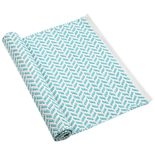 Buy Veriza Kitchen/Balcony Mat Cotton, Handwoven, Easy To Clean, Sky