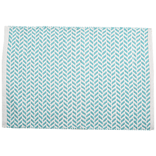 Buy Veriza Kitchen/Balcony Mat Cotton, Handwoven, Easy To Clean, Sky Blue Online at Best Price