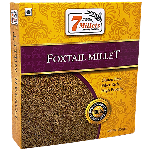 7Millets Foxtail Millet - Premium Quality, Raw, Unpolished, Gluten Free, Fiber Rich, 500 g  