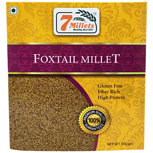 7Millets Foxtail Millet - Premium Quality, Raw, Unpolished, Gluten Free, Fiber Rich, 500 g  