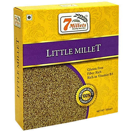 7Millets Little Millet - Premium Quality, Raw, Unpolished, Gluten Free, Fiber Rich, 500 g  