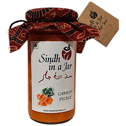 Momma Makes Sindh In A Jar Carrot Pickle - Traditional & Tangy Flavour, 350 g Jar
