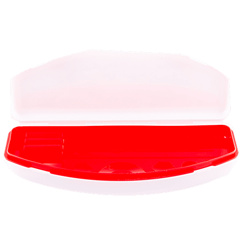 Yellow Spark Semi Circular Plastic Pencil Box - With Separator, Small, Assorted Character & Colour, 1 pc  