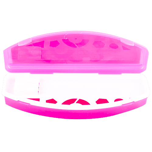 Yellow Spark Semi Circular Plastic Pencil Box - With Separator, Small, Assorted Character & Colour, 1 pc  