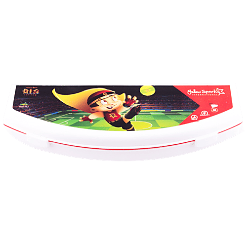 Yellow Spark Semi Circular Plastic Pencil Box - With Separator, Small, Assorted Character & Colour, 1 pc  