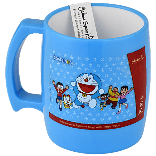 Yellow Spark Double Wall Mug - With Stylish Handle, Assorted Character & Colour, 280 ml