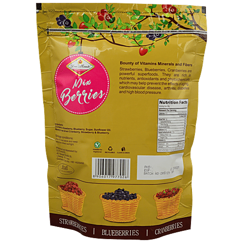 Don Monte Mix Berries - Dried, Cranberries, Strawberry & Blueberries, 200 g  
