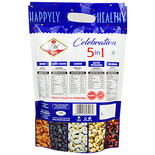 Don Monte Celebration 5 in 1 - Assorted Fruits & Nuts Packs, For Gifting, 500 g  