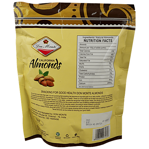 Buy DON MONTE California Almonds Protein Rich, MildlySalted Healthy
