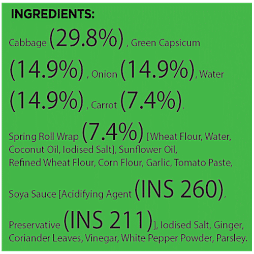 DesiChef Veg Spring Roll - Heat & Eat, 250 g
