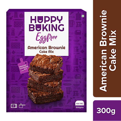 Buy Happy Baking American Brownie Cake Mix Premium, Egg Free, Ready