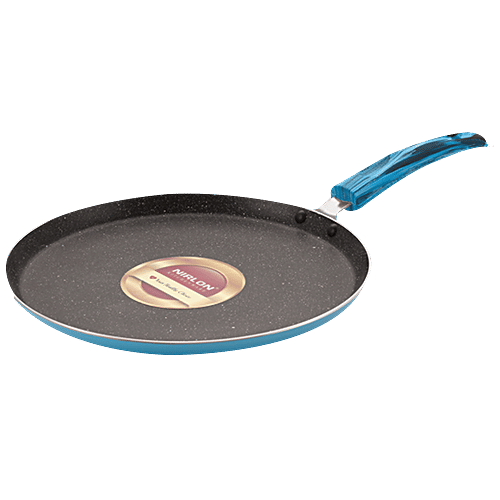 Nirlon Aluminium Non-Stick Flat/Dosa Tawa - 3 Layer Coating, Blue Sea, 26 cm, 3 mm, 1 pc  