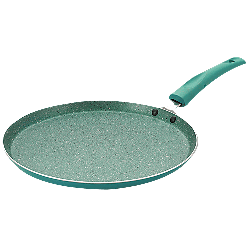 Nirlon Aluminium Non-Stick Flat/Dosa Tawa - 3 Layer Coating, Induction Base, Galaxy Green, 26 cm, 3 mm, 1 pc  