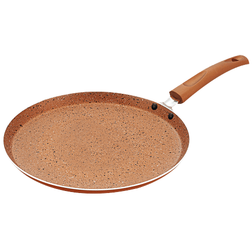 Nirlon Aluminium Non-Stick Flat/Dosa Tawa - 3 Layer Coating, Induction Base, Ultimate Orange, 26 cm, 3 mm, 1 pc  