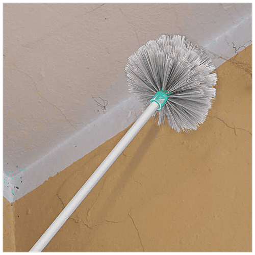Milton - Spotzero Plastic Web Blaster/Jala Broom - With Flexible Bristles, Lightweight, Aqua Green, 1 pc  
