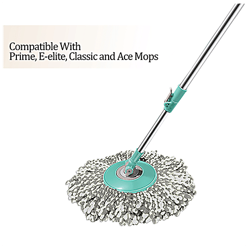 Milton - Spotzero Spin Mop Spares Set - Handle With Microfibers Refill, DCPDFLR076ASSR0024, Aqua Green, 1 pc  