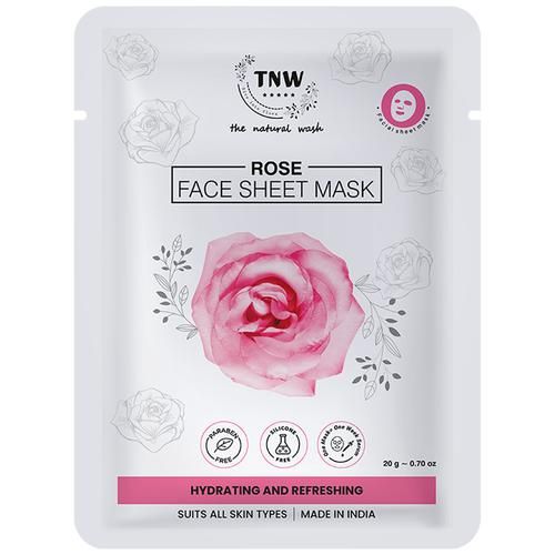 TNW-The Natural Wash Rose Face Sheet Mask - Hydrating & Refreshing, 20 g  