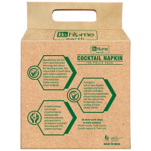 bb home Earth Kitchen Towel - 2 Ply, Soft, Hygienic & Highly Absorbent, 100% Eco-Friendly, 120 pcs (Pack of 2) 